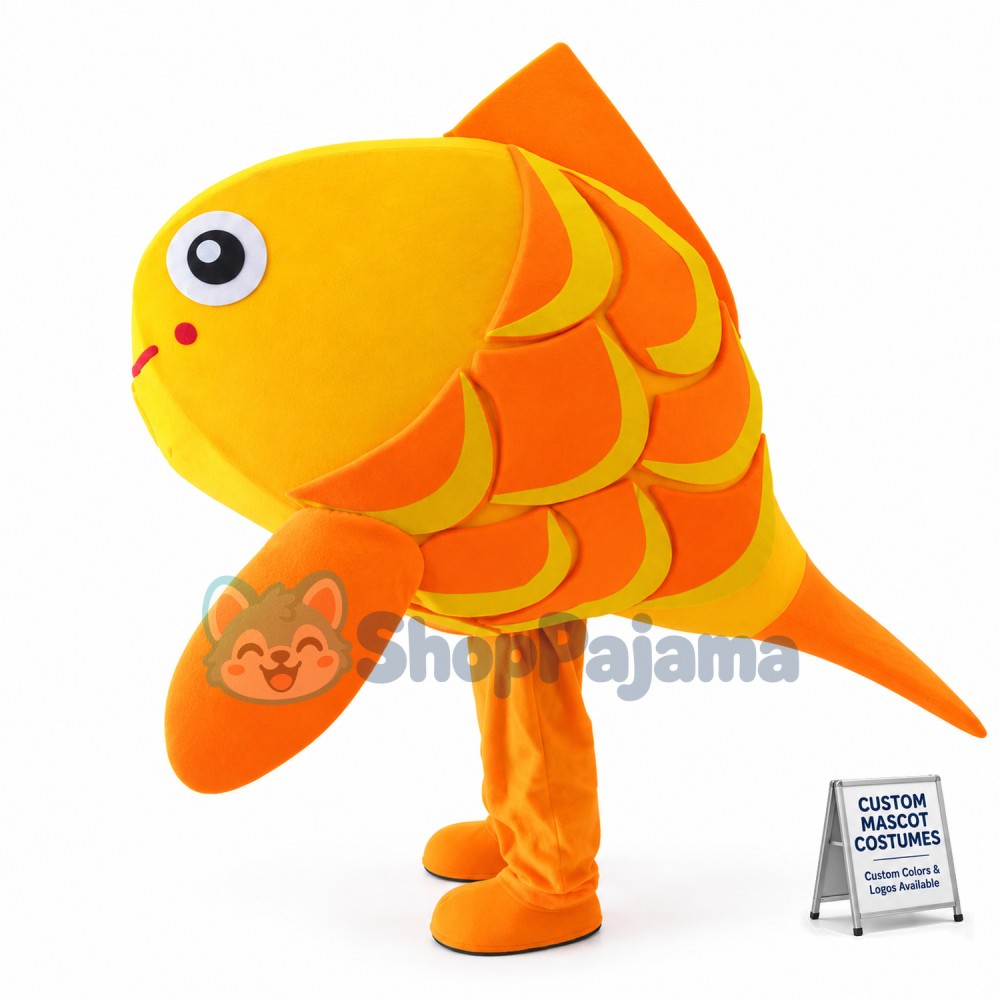 Swimming Golden Carp Mascot Costume