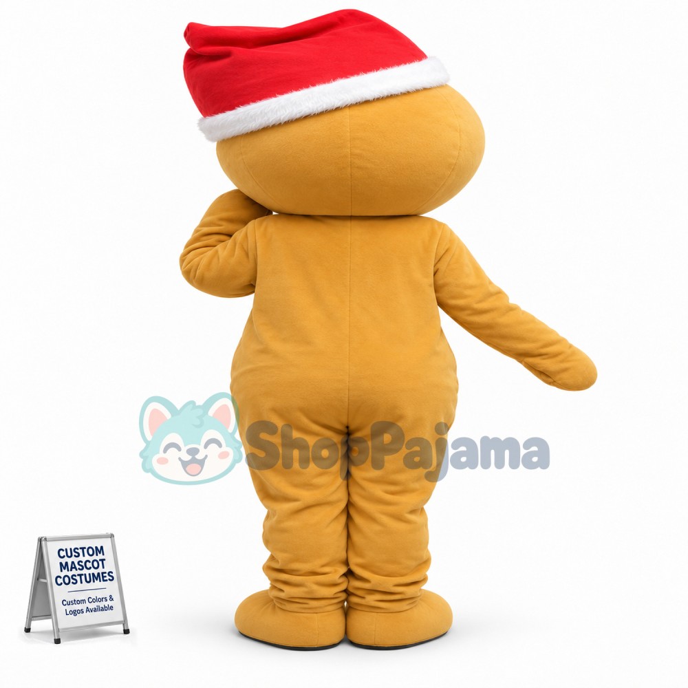 Christmas Soft Gingerbread Man Mascot Costume