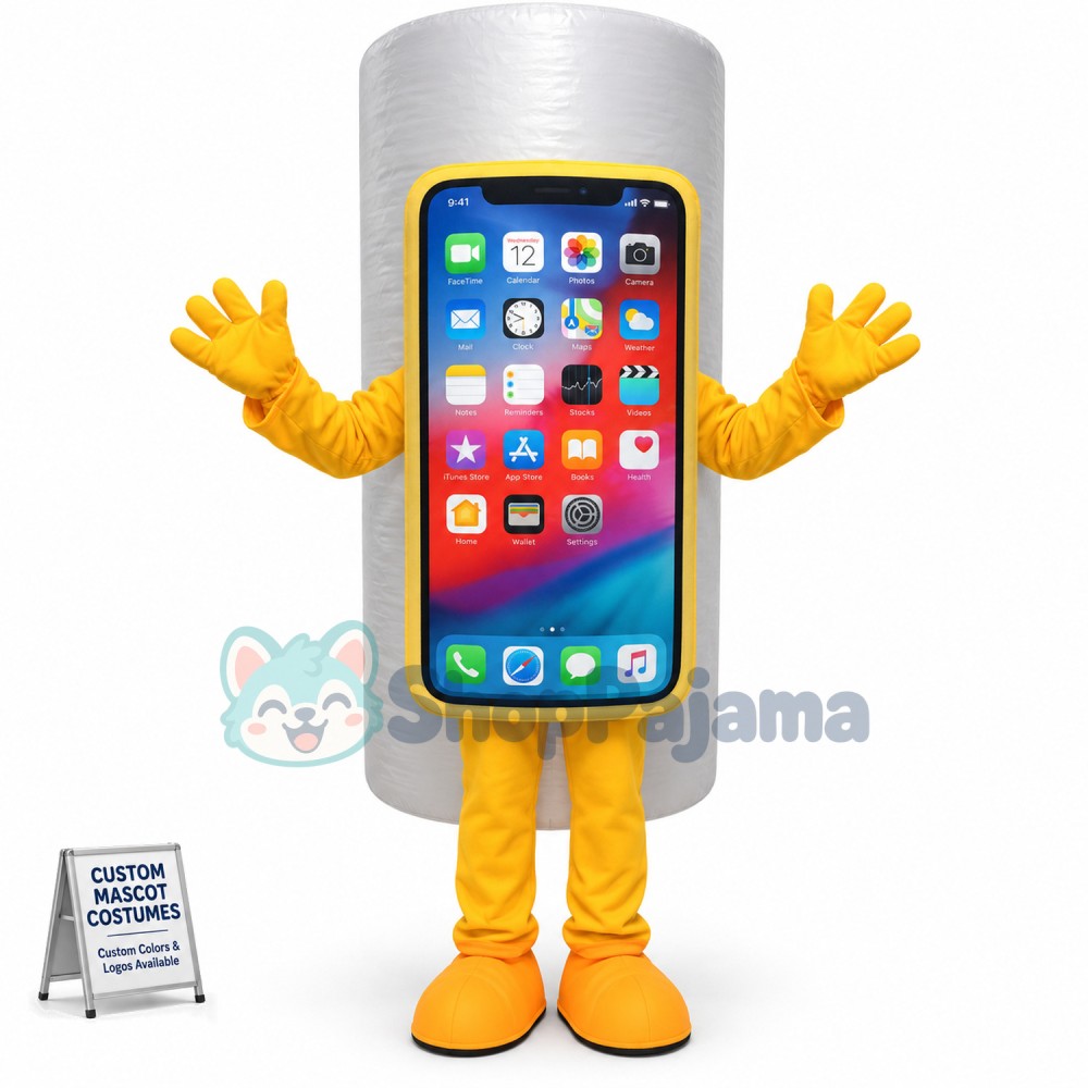 Big Screen Android Phone Cartoon Mascot Costume