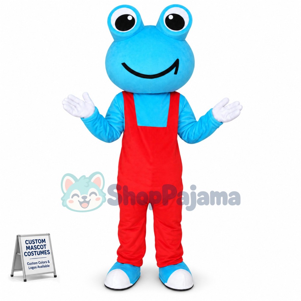 Bright Frog With Happy Smile Mascot Costume