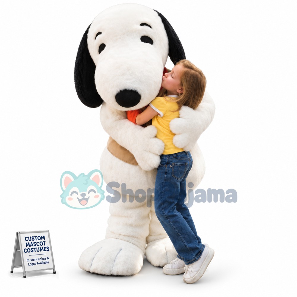 Friendly Plush Cartoon Snoopy Mascot Costume
