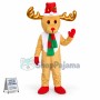 Christmas Elk With Golden Horns Mascot Costume