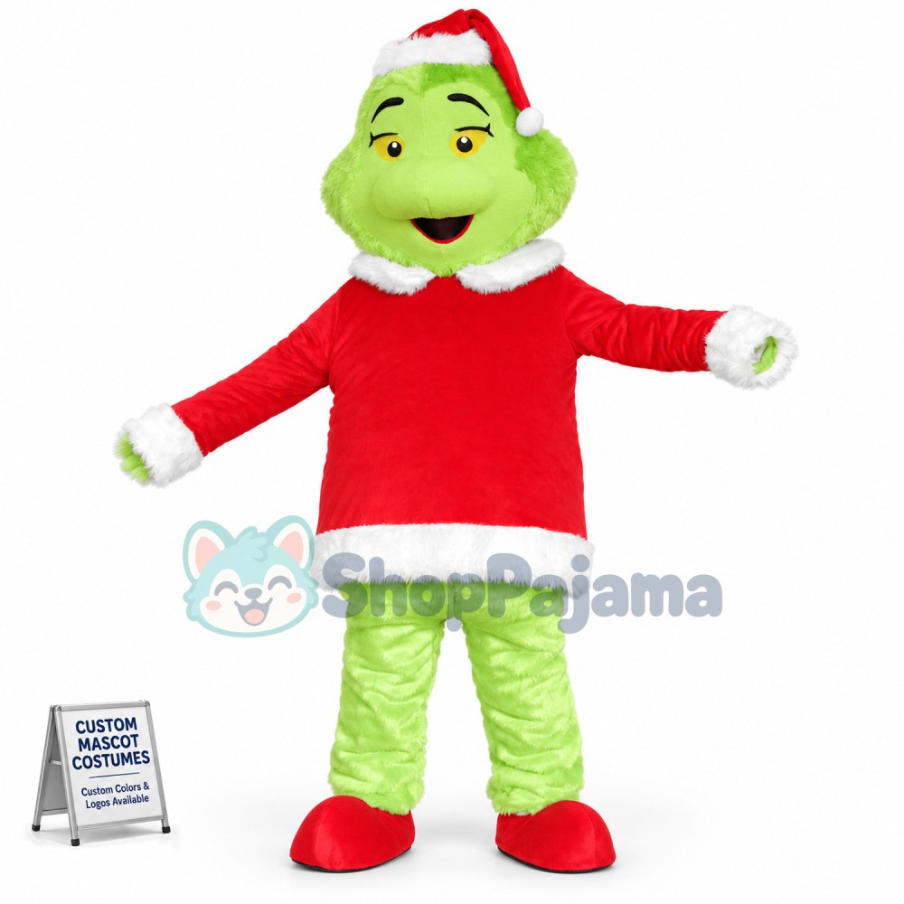 Bright Christmas Dragon Mascot Plush Costume