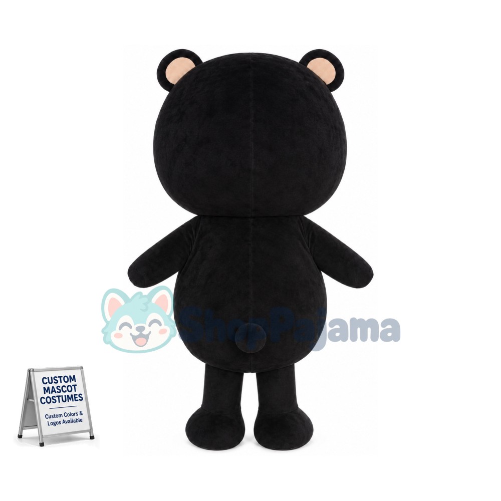 Black Naive Bib Bear Mascot Costume
