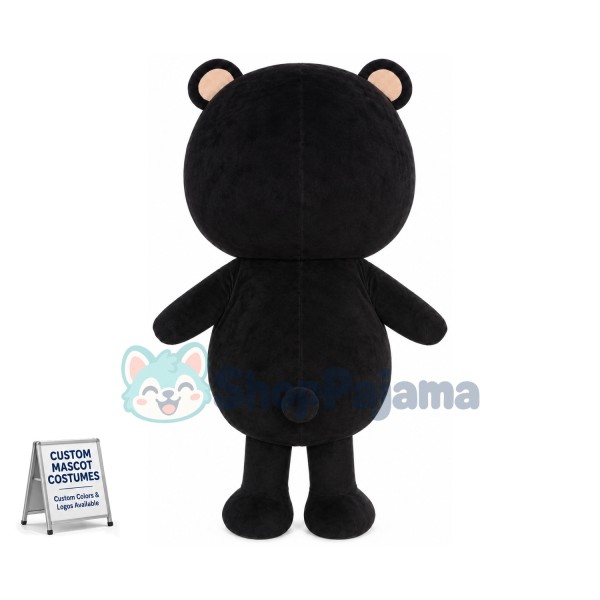 Black Naive Bib Bear Mascot Costume