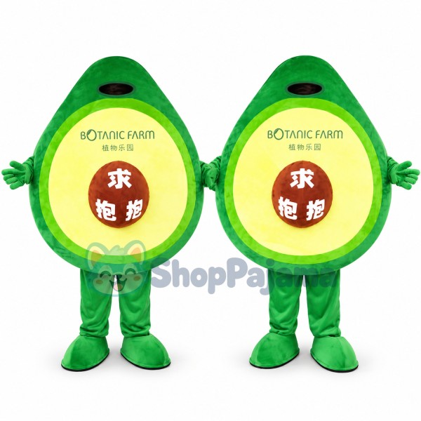 Funny Cartoon Half Avocado Mascot Costume