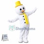 Vivid Winter Snowman Cartoon Mascot Costume