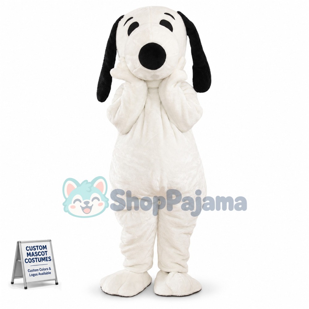 Joyful Snoopy Dog Mascot Cartoon Costume