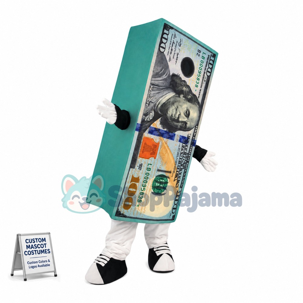 Stack of Hundred Paper Money Mascot Costume
