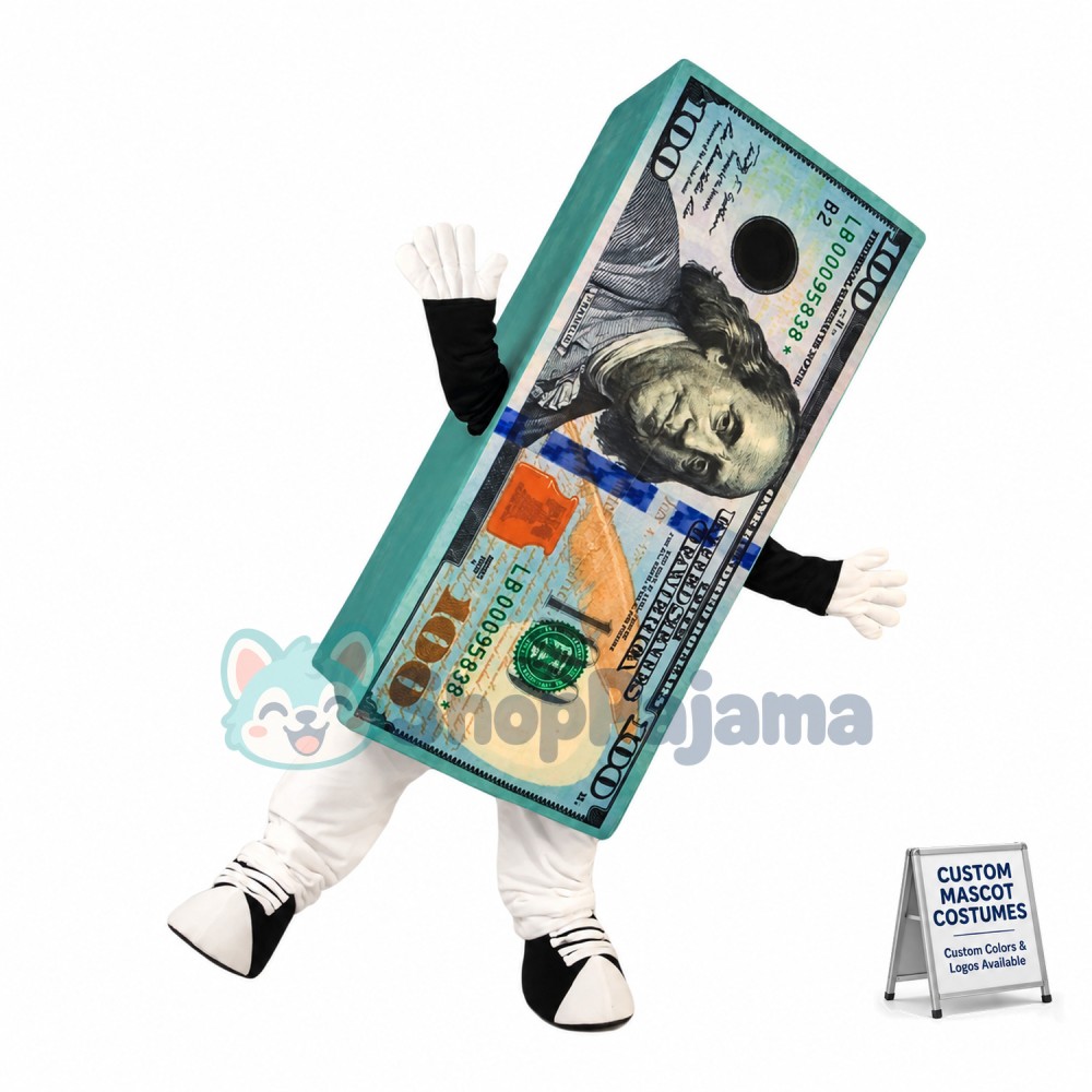 Stack of Hundred Paper Money Mascot Costume
