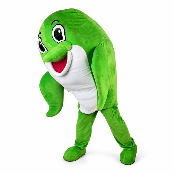 Agreeable Little Green Dolphin Mascot Costume