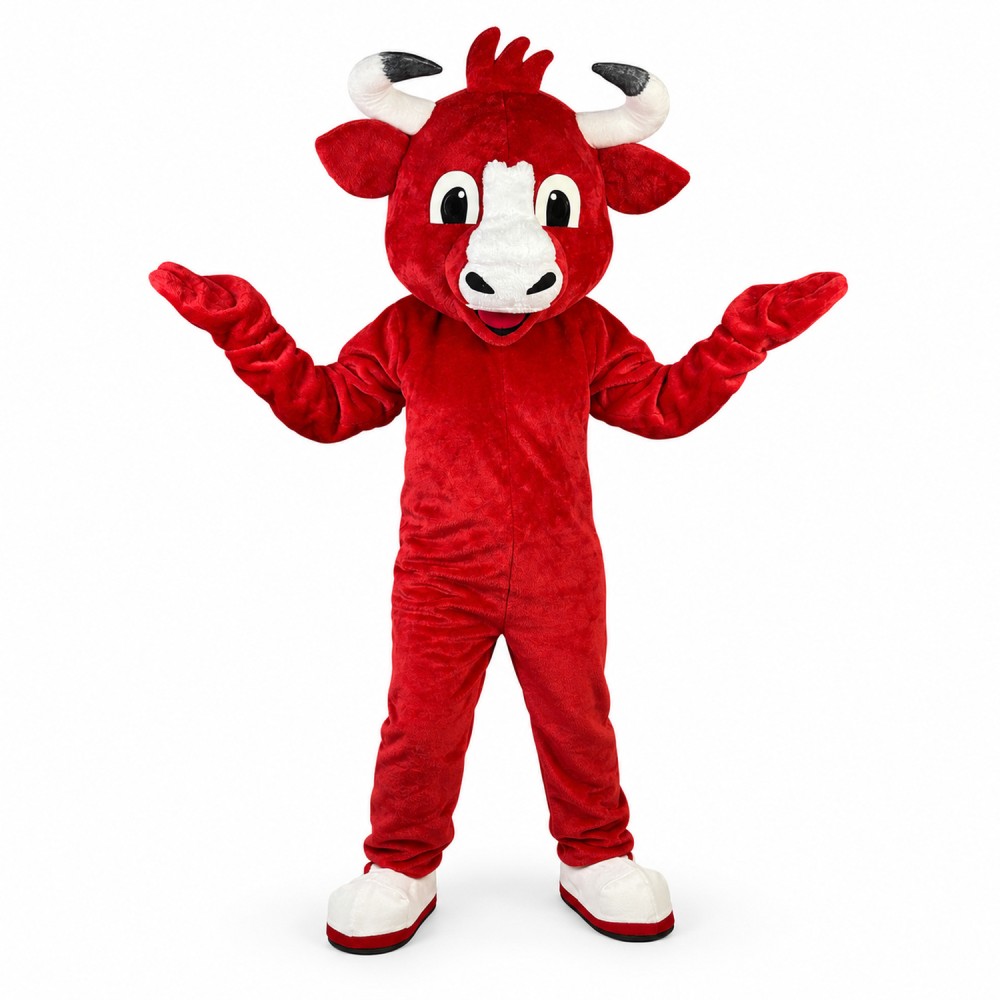 Adult Style Active Red Bull Mascot Costume