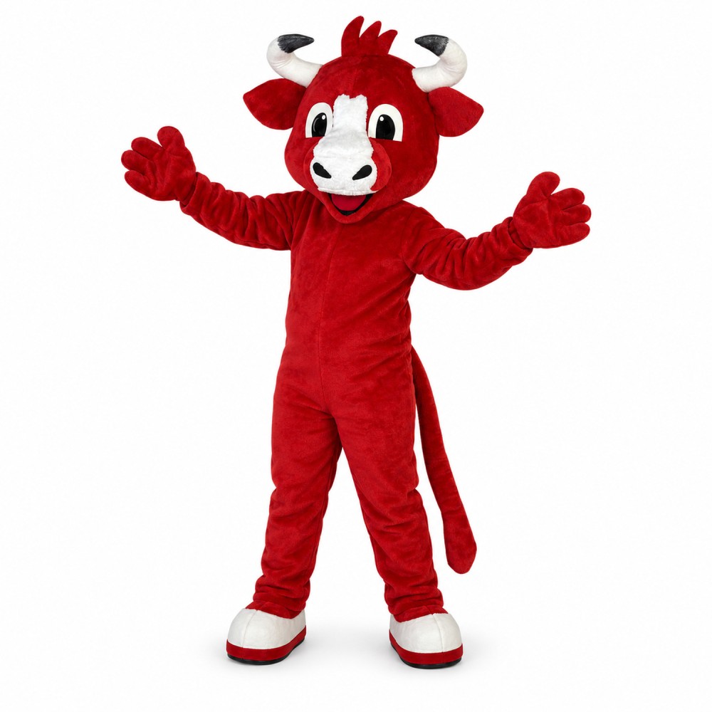 Adult Style Active Red Bull Mascot Costume