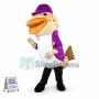 Big Mouth Catfish In Purple Coat Mascot Costume