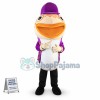 Big Mouth Catfish In Purple Coat Mascot Costume