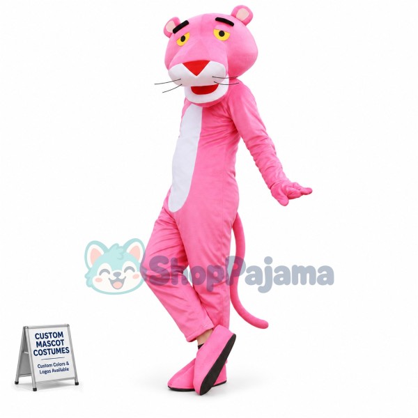The Cozy Pink Panther Cartoon Mascot Costume