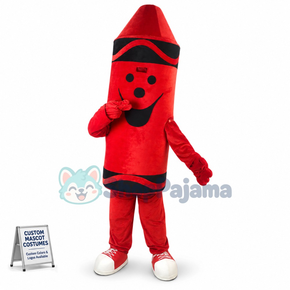 Breathable Cartoon Red Crayon Mascot Costume