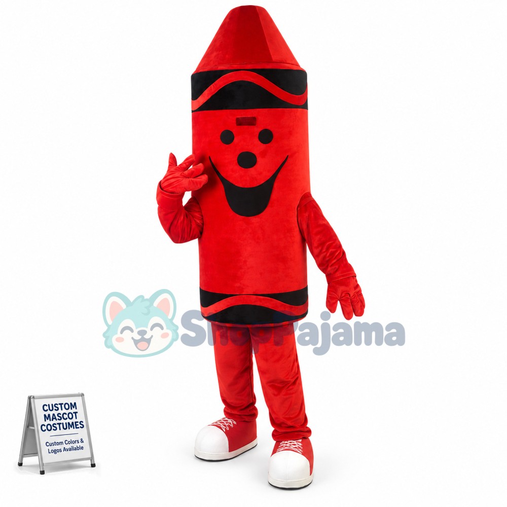 Breathable Cartoon Red Crayon Mascot Costume
