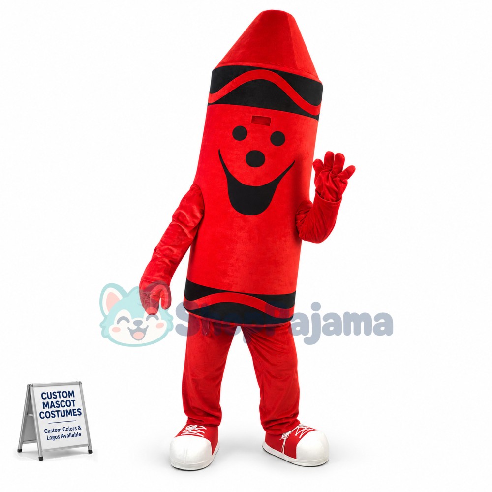 Breathable Cartoon Red Crayon Mascot Costume