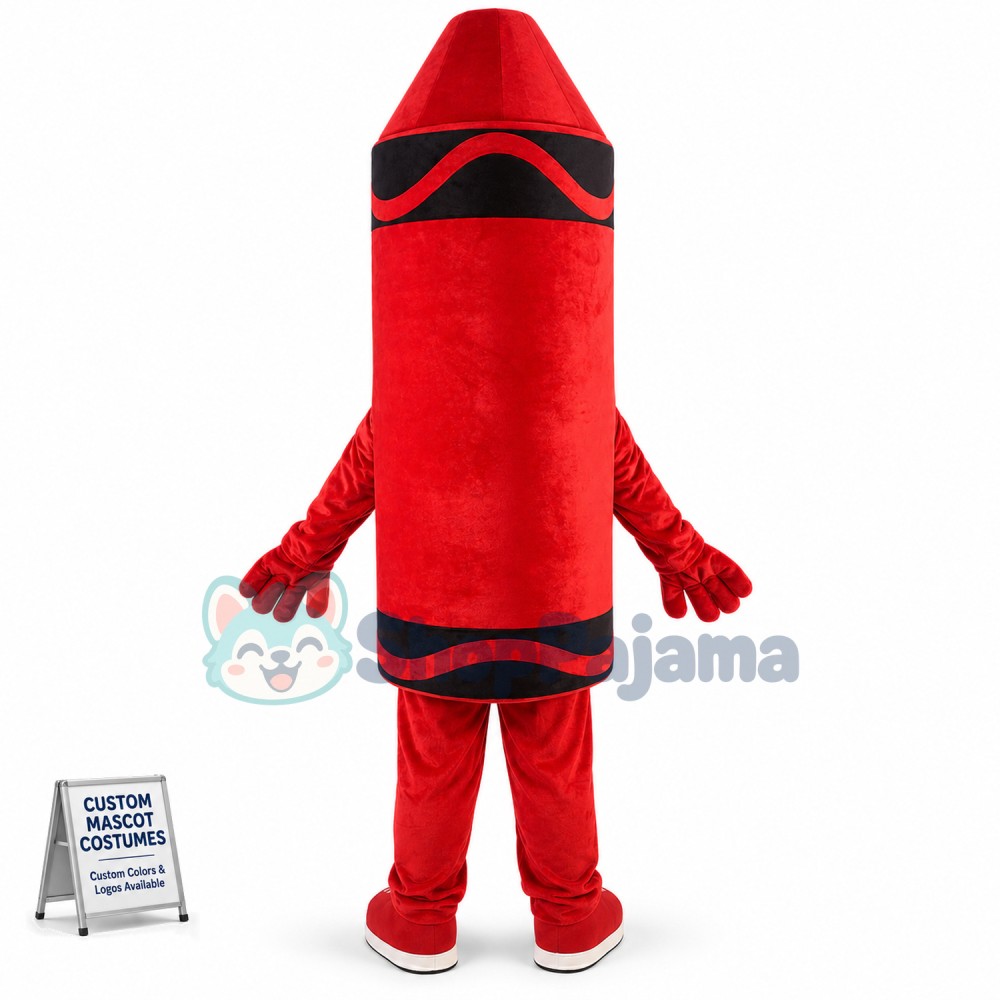 Breathable Cartoon Red Crayon Mascot Costume