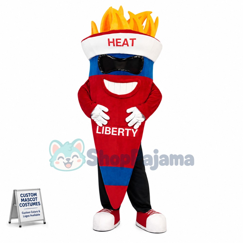 Lit Torch of The University Mascot Costume