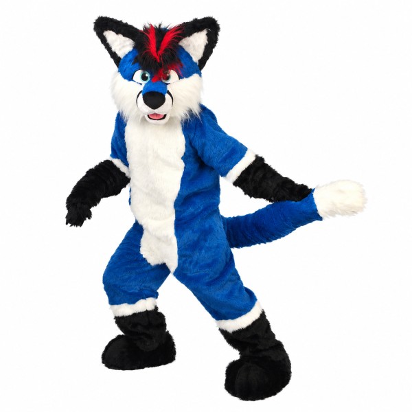 Tactical Adult Blue Wolf Mascot Soft Costume