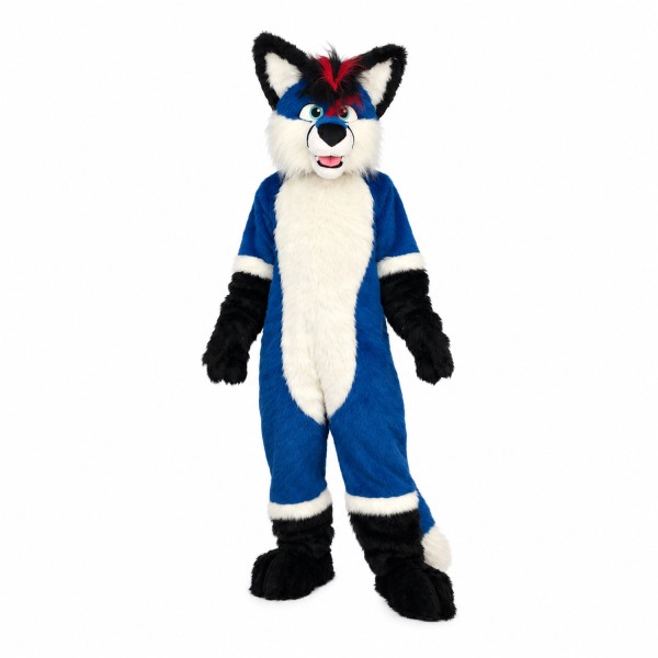 Tactical Adult Blue Wolf Mascot Soft Costume