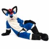 Tactical Adult Blue Wolf Mascot Soft Costume