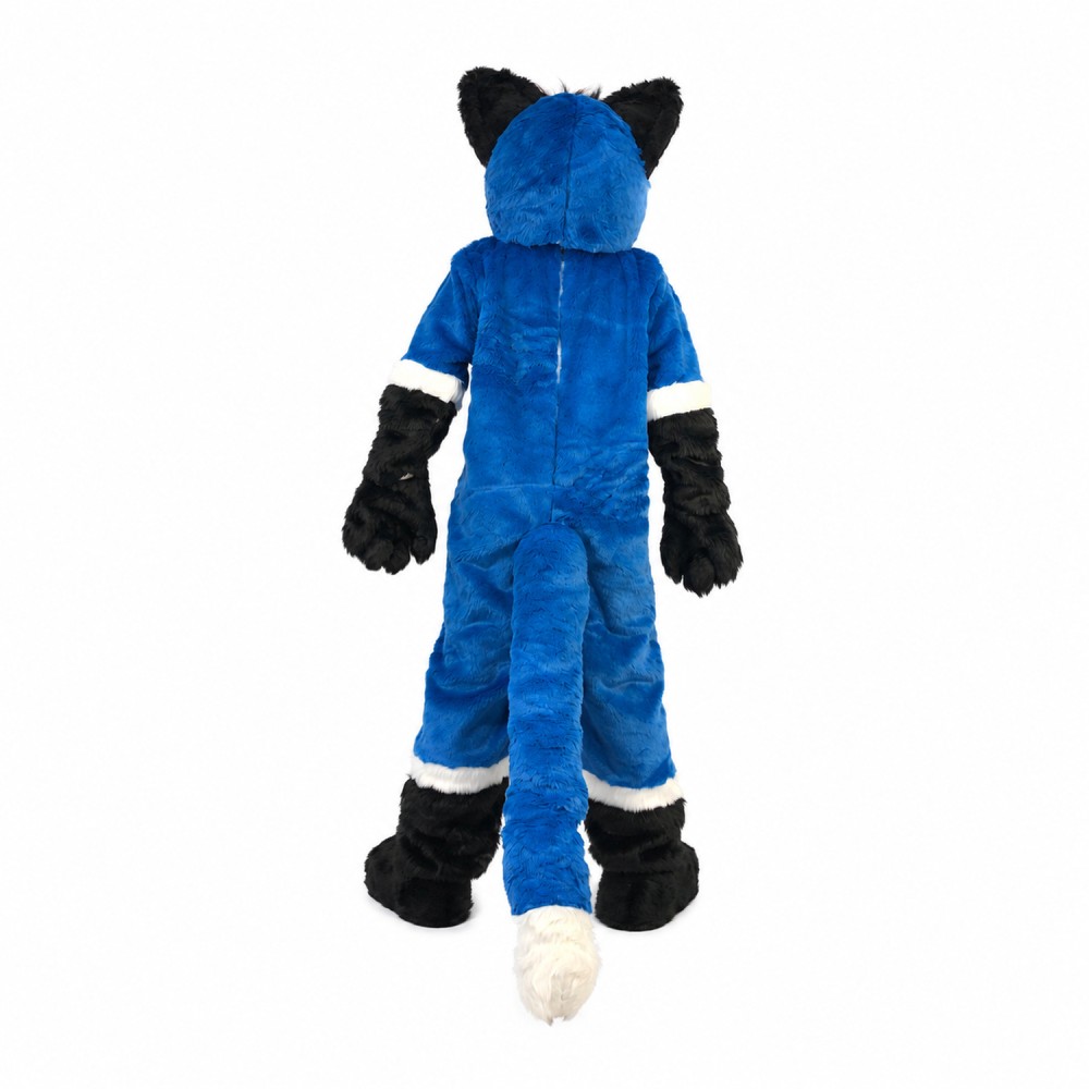 Tactical Adult Blue Wolf Mascot Soft Costume