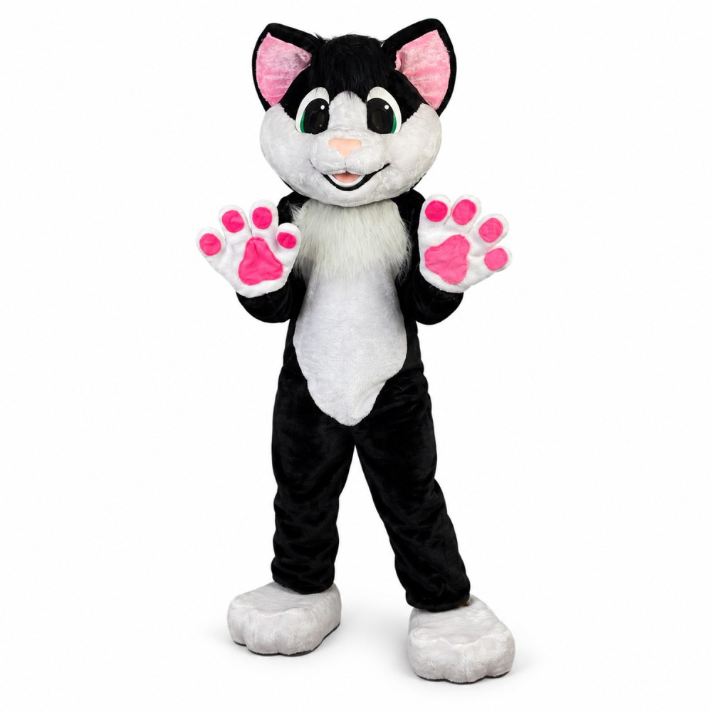 Well-behaved Pet Dog With Pink Paws Mascot Costume