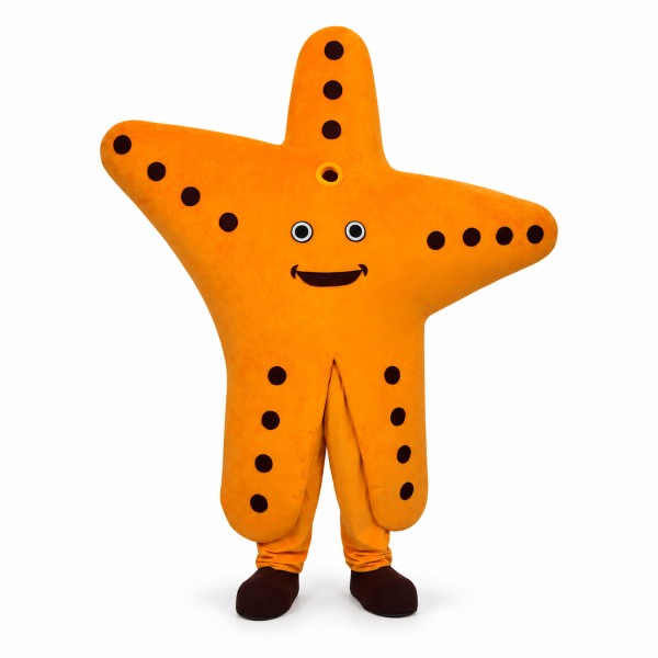 Gorgeous Orange Starfish Cartoon Mascot Costume