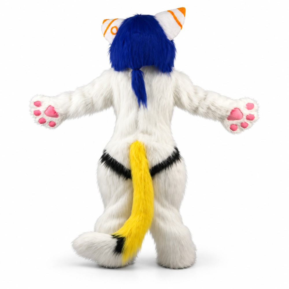 Adult Fancy Long Wool White Tiger Mascot Costume