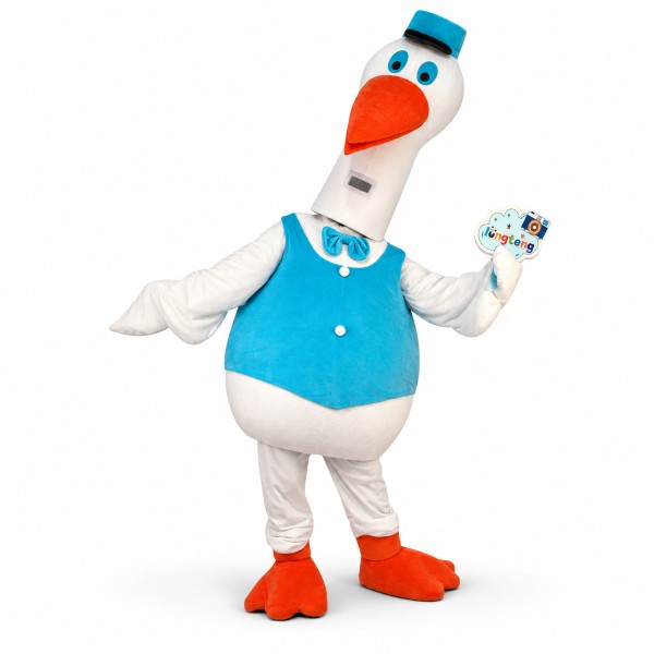 The Dignified Service White Goose Mascot Costume