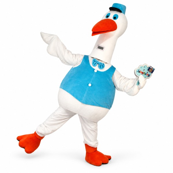 The Dignified Service White Goose Mascot Costume