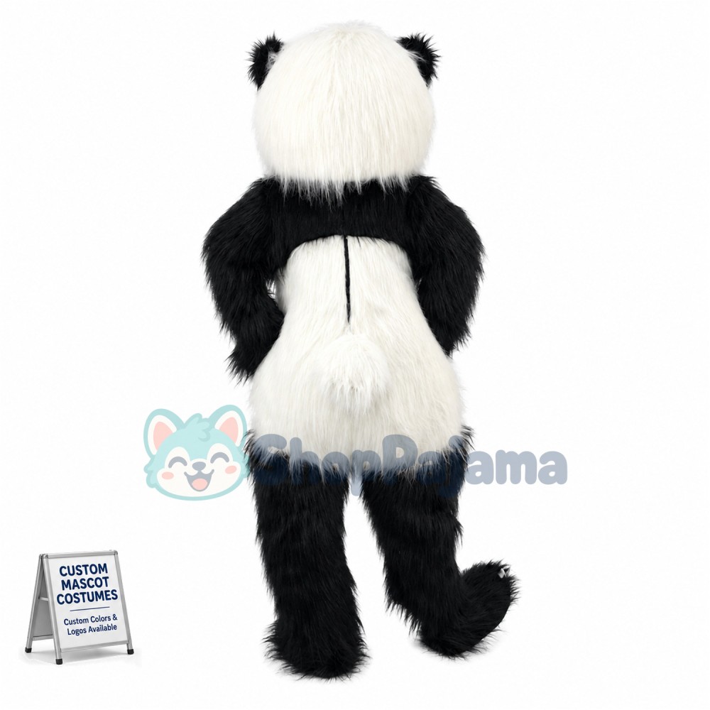 Adult Lively Panda Mascot Long Wool Costume