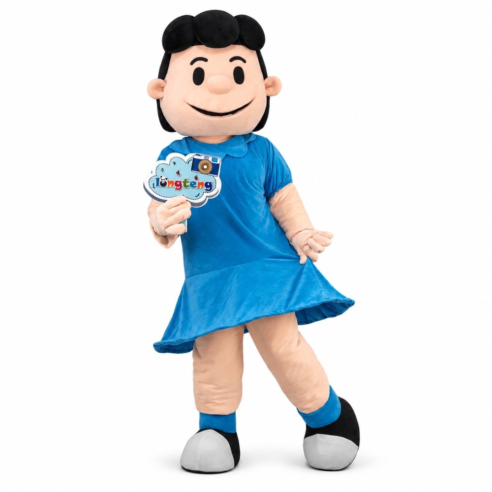 Fuss The Lucy In Blue Dress Cartoon Mascot Costume