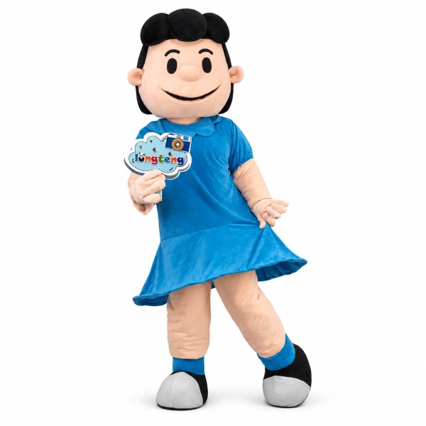 Fuss The Lucy In Blue Dress Cartoon Mascot Costume