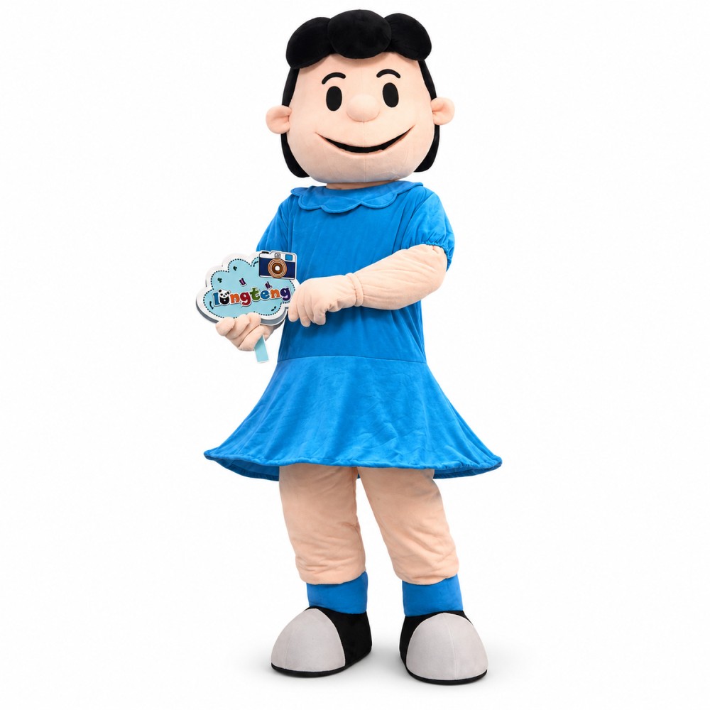 Fuss The Lucy In Blue Dress Cartoon Mascot Costume