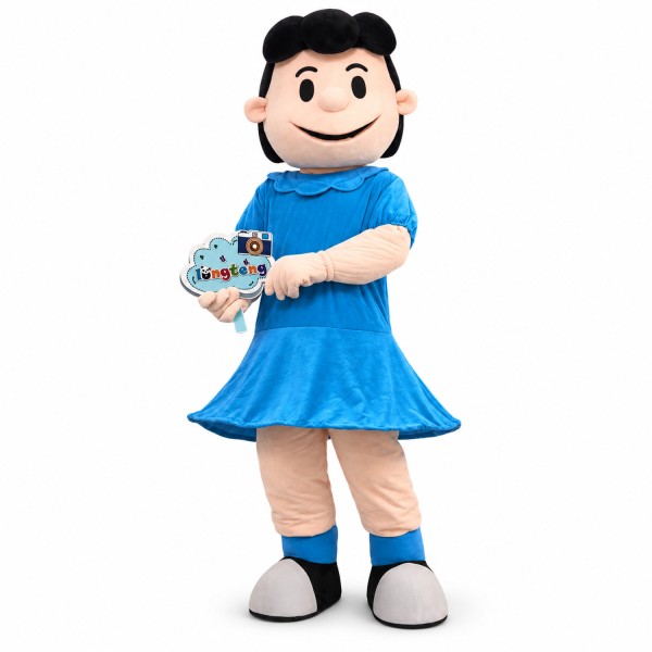 Fuss The Lucy In Blue Dress Cartoon Mascot Costume