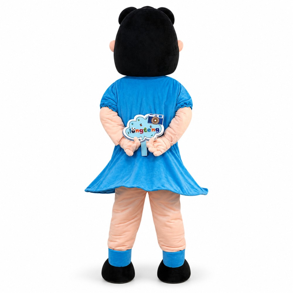 Fuss The Lucy In Blue Dress Cartoon Mascot Costume