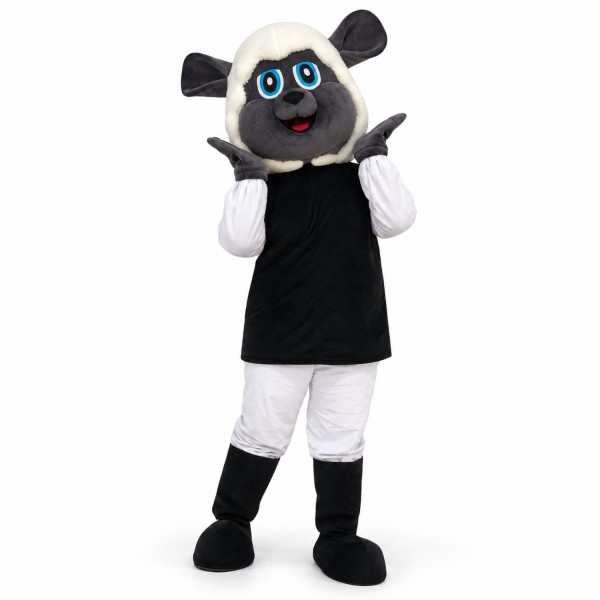 Adorable Poodle With Warm Headgear Mascot Costume