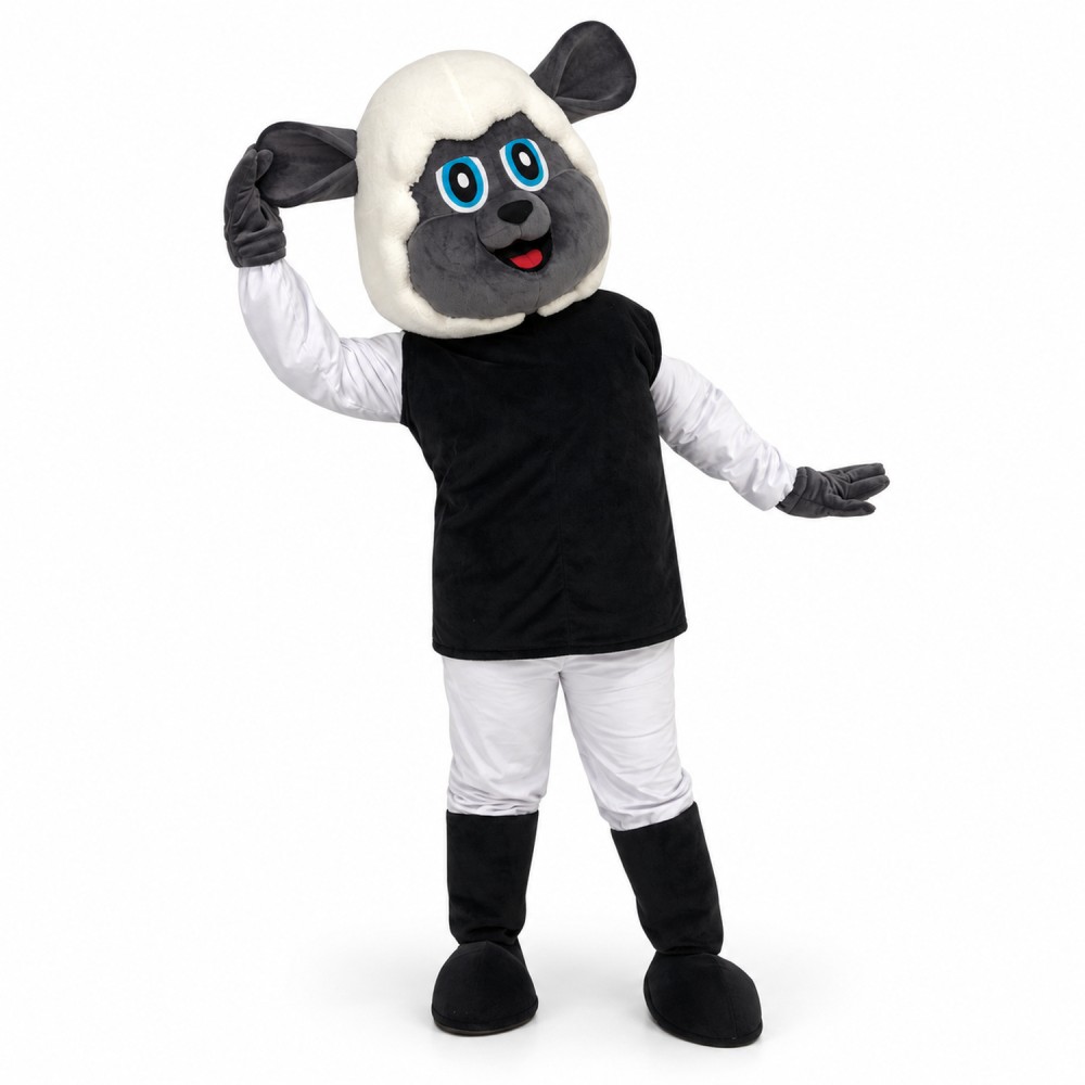 Adorable Poodle With Warm Headgear Mascot Costume