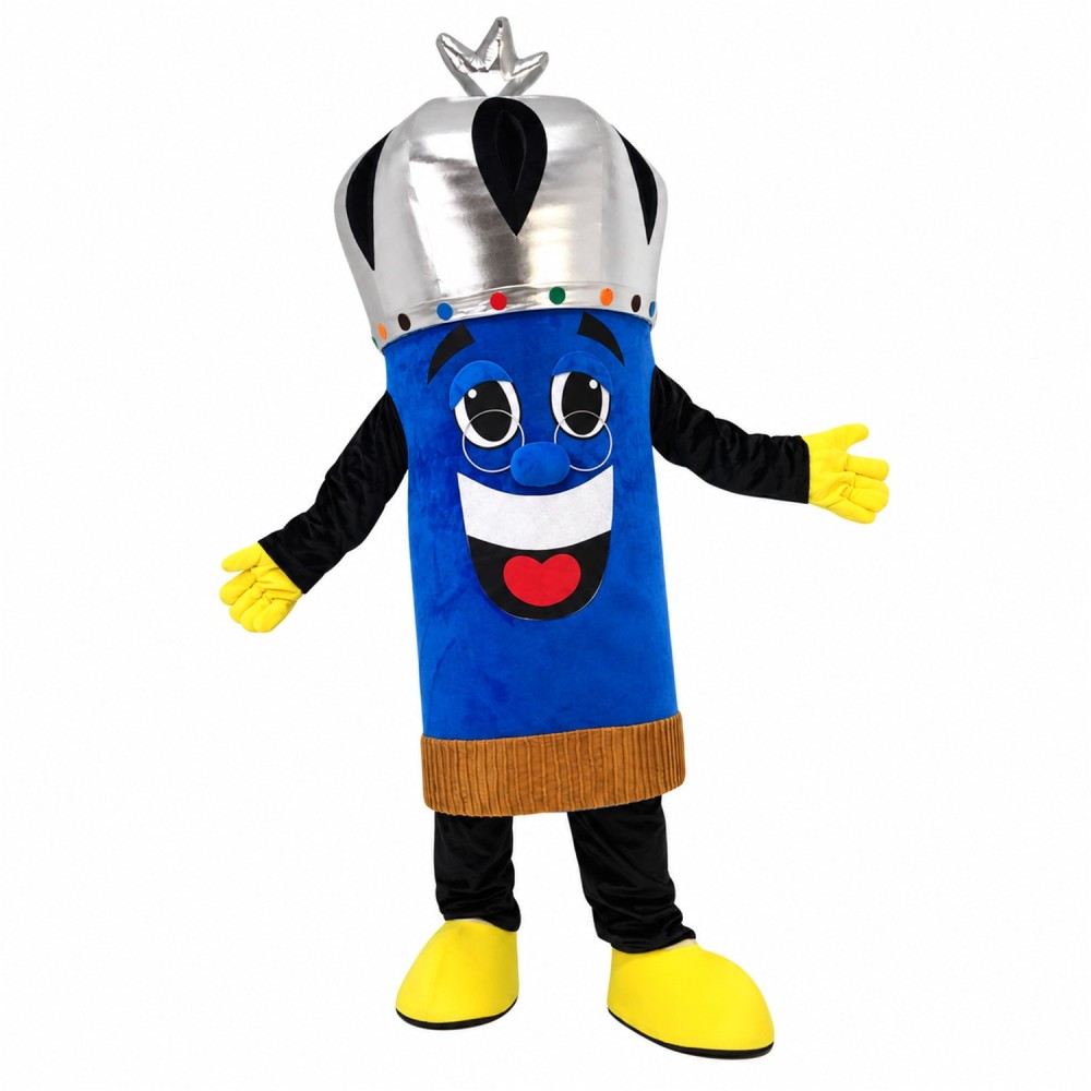 Pencil of Wisdom Mascot Costume Wearing Crown