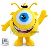 Yellow Big Eyed Monster With Long Tentacles Cartoon Mascot Costume