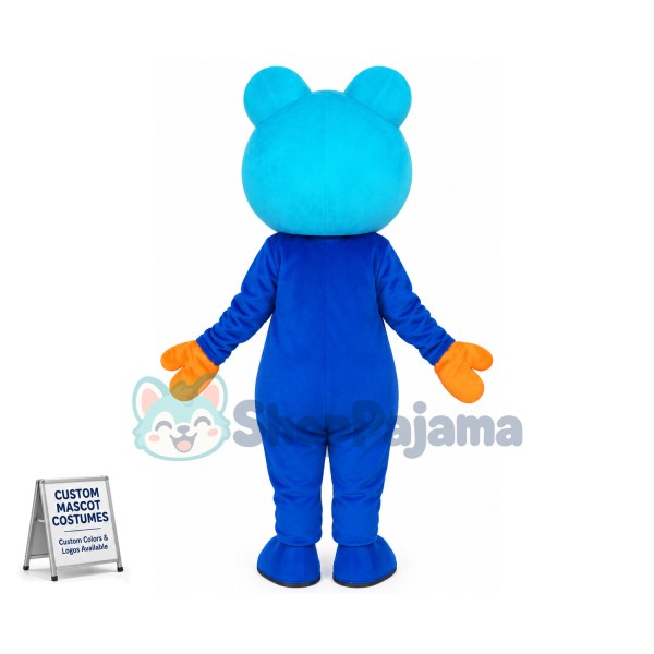 Vivid Cartoon Mixed Blue Frog Mascot Adult Costume