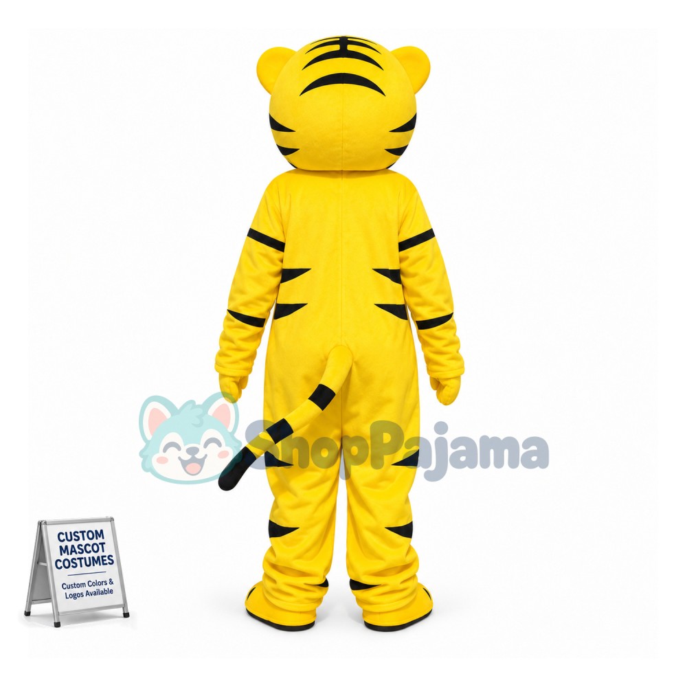 Adult Lovely Yellow Tiger Mascot Costume For Outdoor Event