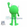 Adult Style Green Monocular With Horns Cartoon Mascot Costume