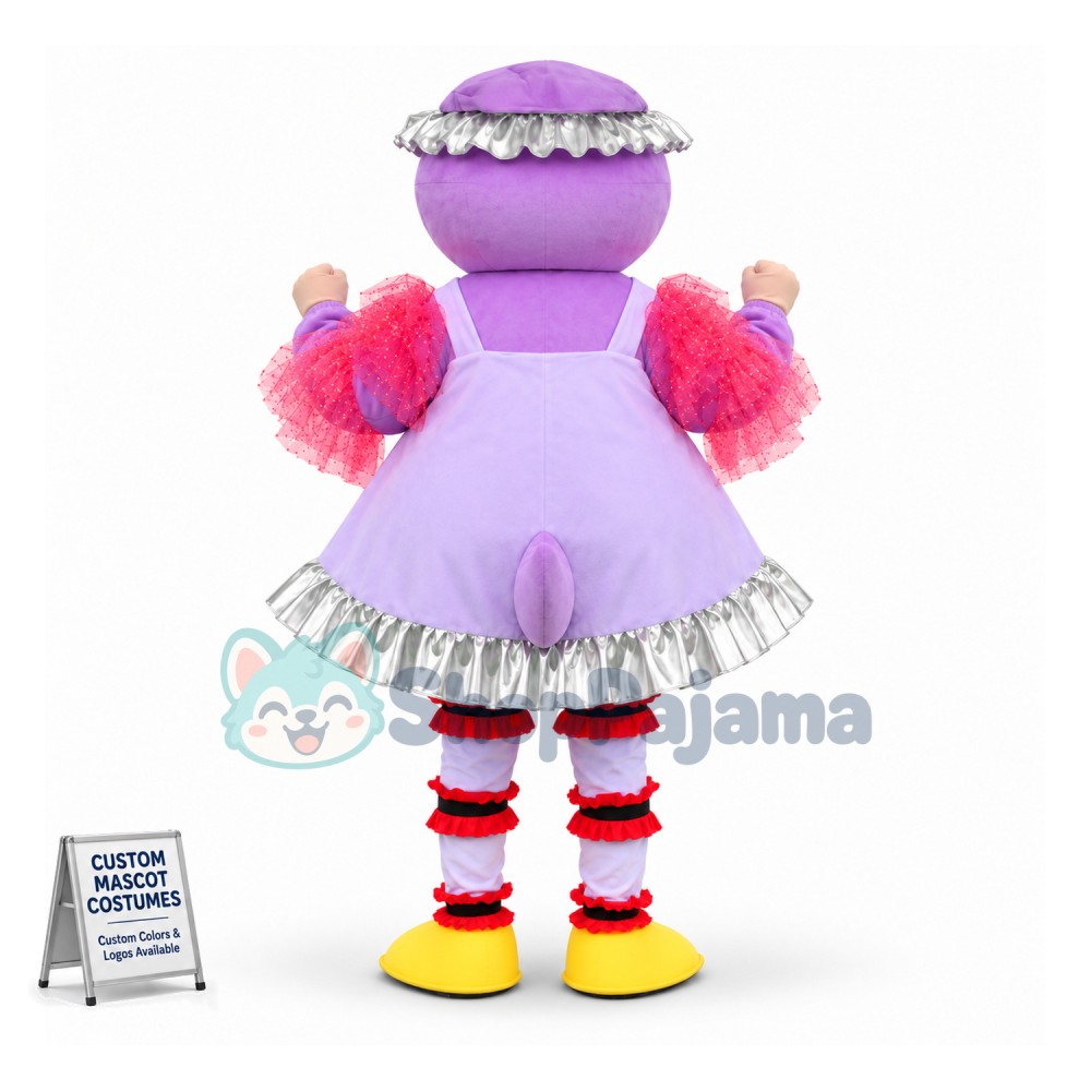 Tender Mother Duck Wearing Apron Cartoon Mascot Costume
