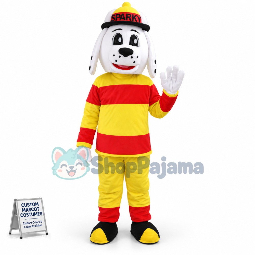Brave Fire Dog of The Rescue Team Adult Mascot Costume