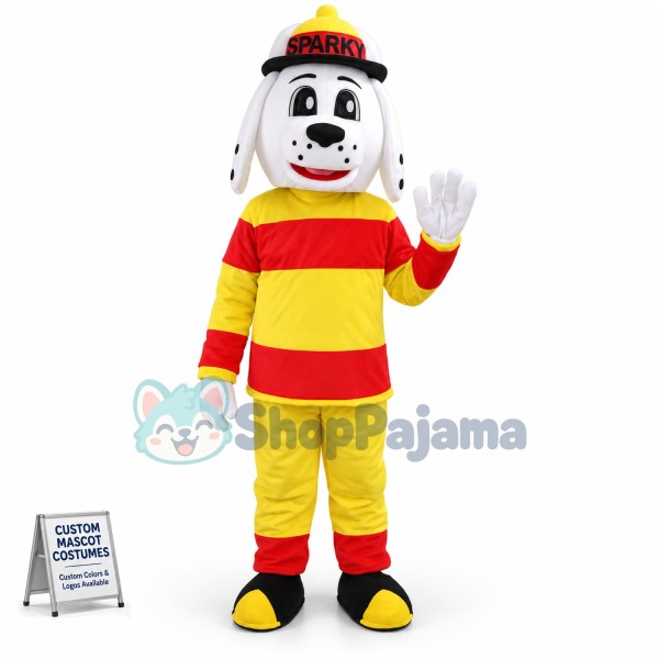 Brave Fire Dog of The Rescue Team Adult Mascot Costume